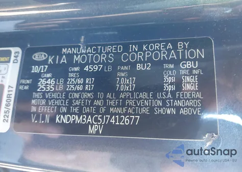 2018 Kia Sportage Lx from USA, damaged, VIN KNDPM3AC5J7412677